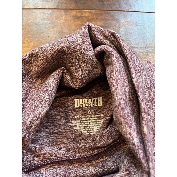 Duluth Trading Cowl neck Long Sleeve Casual Purple Heather Outdoor Active Top Sm - Picture 2 of 5